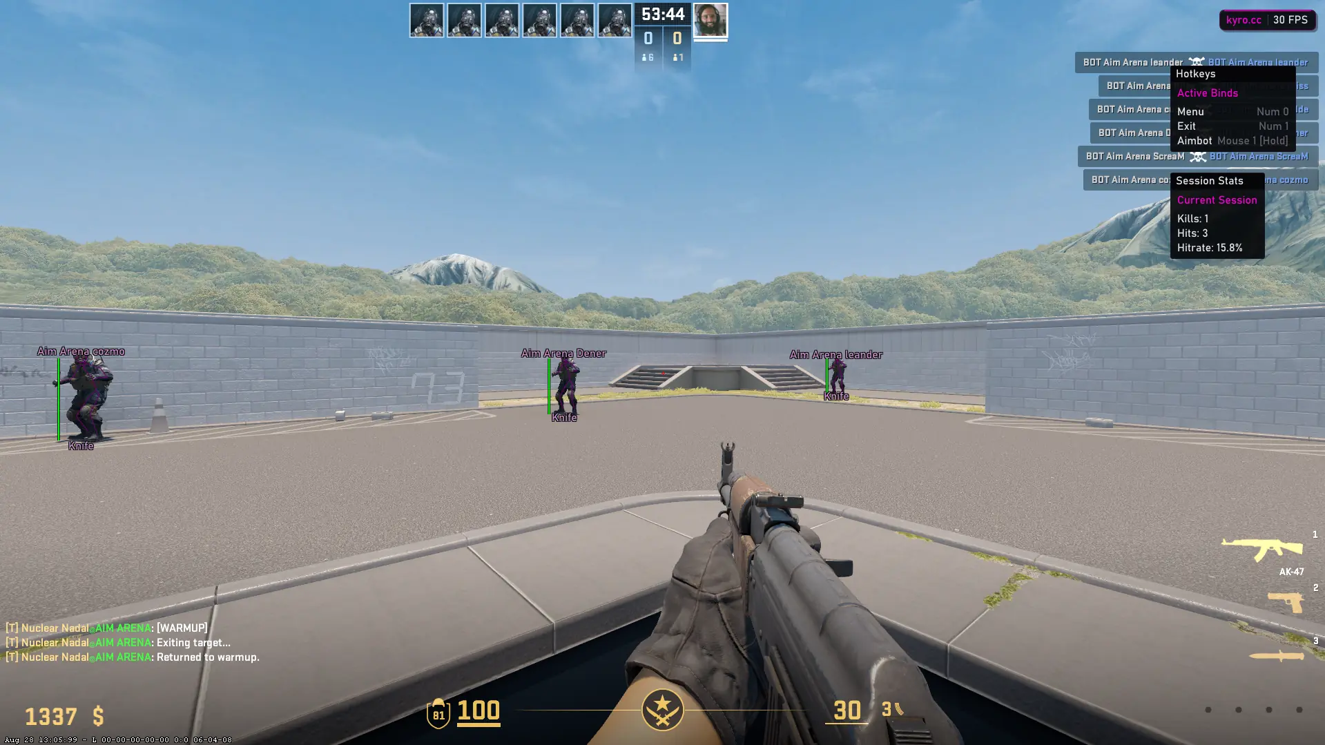 CS2 gameplay with MTX visual features enabled